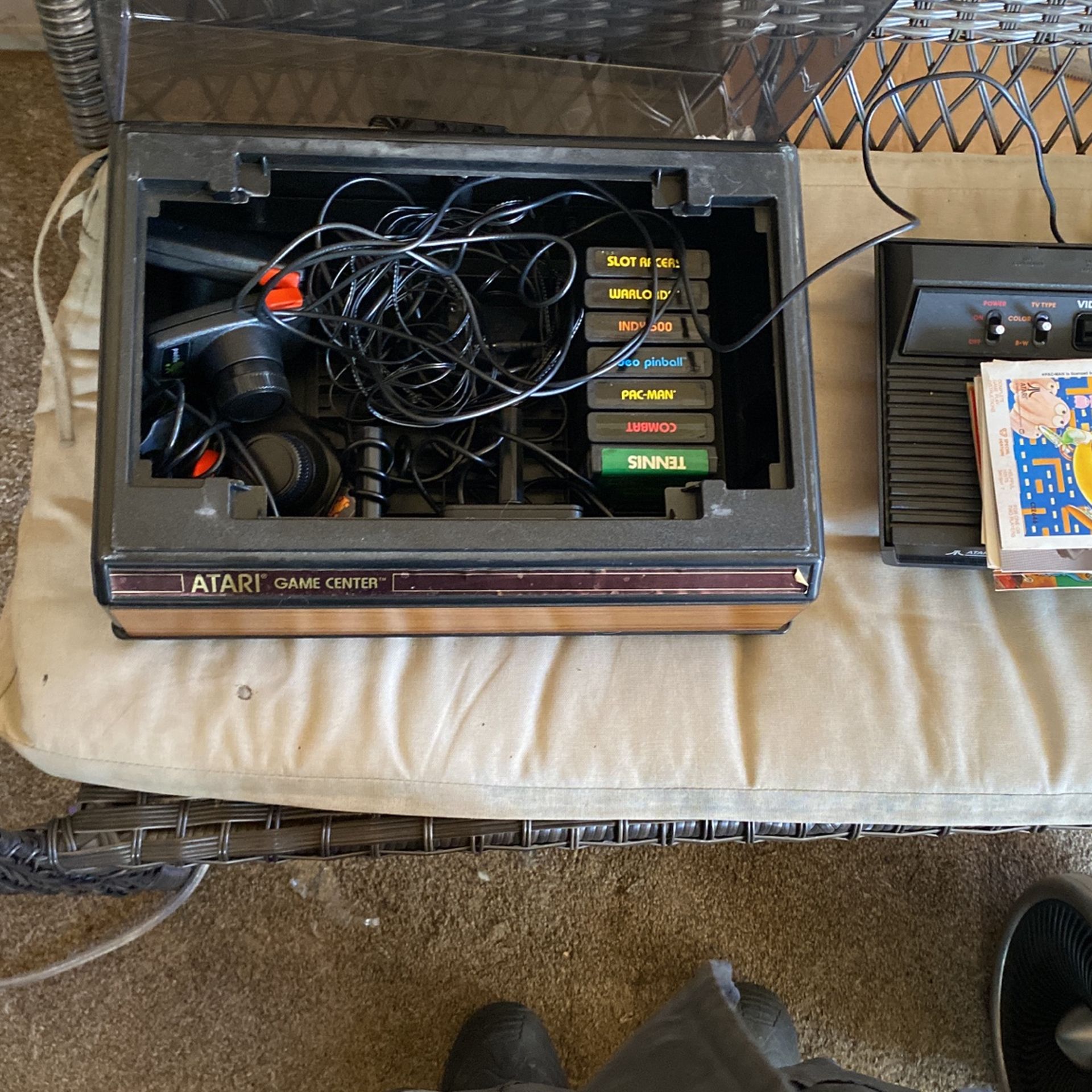 Atari 2600 And Game Center 7 Games 2 Controllers 2 Tennis Paddles And 2 Driving Paddles