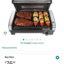 4.5 4.5 out of 5 stars 9,551 Hamilton Beach Electric Indoor Searing Grill with Adjustable Temperature Control to 450F, Removable Nonstick Grate, 118 s