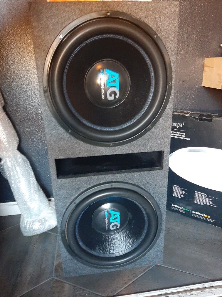 Two Subwoofers 15 Inch Atg 2500 Watt With Atg 6500.1 CLASS D mono Block