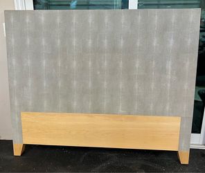 Made Goods Morgan Queen Bed – Gray & Oak – Designer Luxury Furniture (Excellent condition)