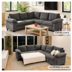 108 Inch Sectional Sleeper L Shaped Sofa