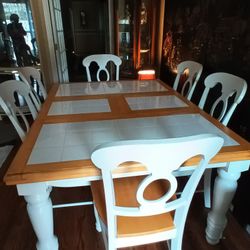 Dining Table with  6 matching Chairs