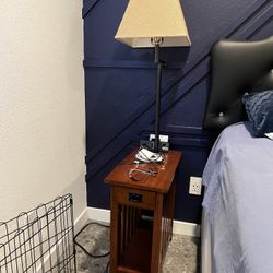 Nightstand With Lamp And Outlet