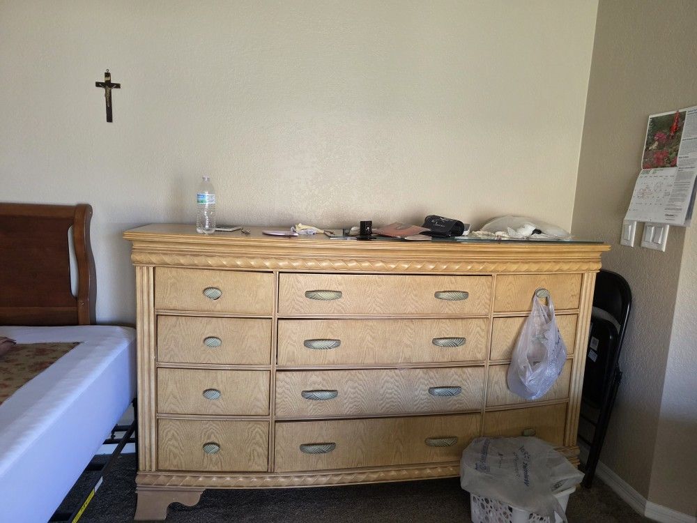 Heavy Large Nice Dresser & Mirror