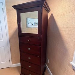 Crate and Barrel Mirror Top Cabinet/Dresser in Very Good Condition 27w x 21d x 72h Smoke and pet free household