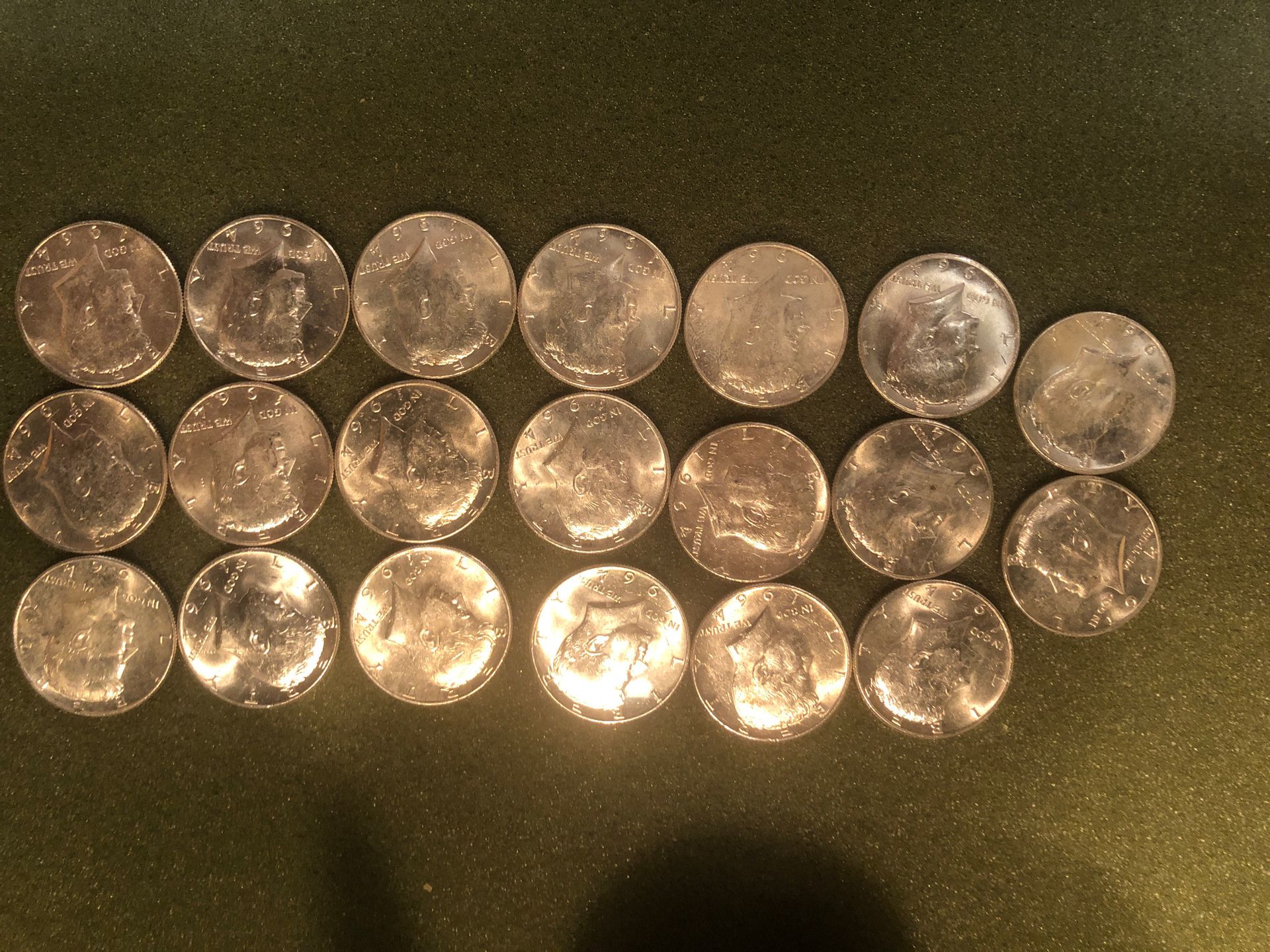 Kennedy silver half dollar coins