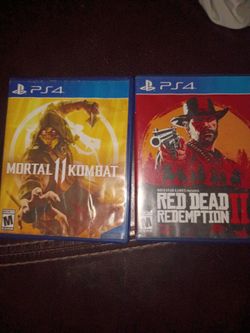 PS4 red dead redemption 2 and mortal Kombat 11 game