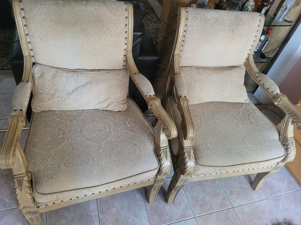 Vintage Oversized Two Single Chairs
