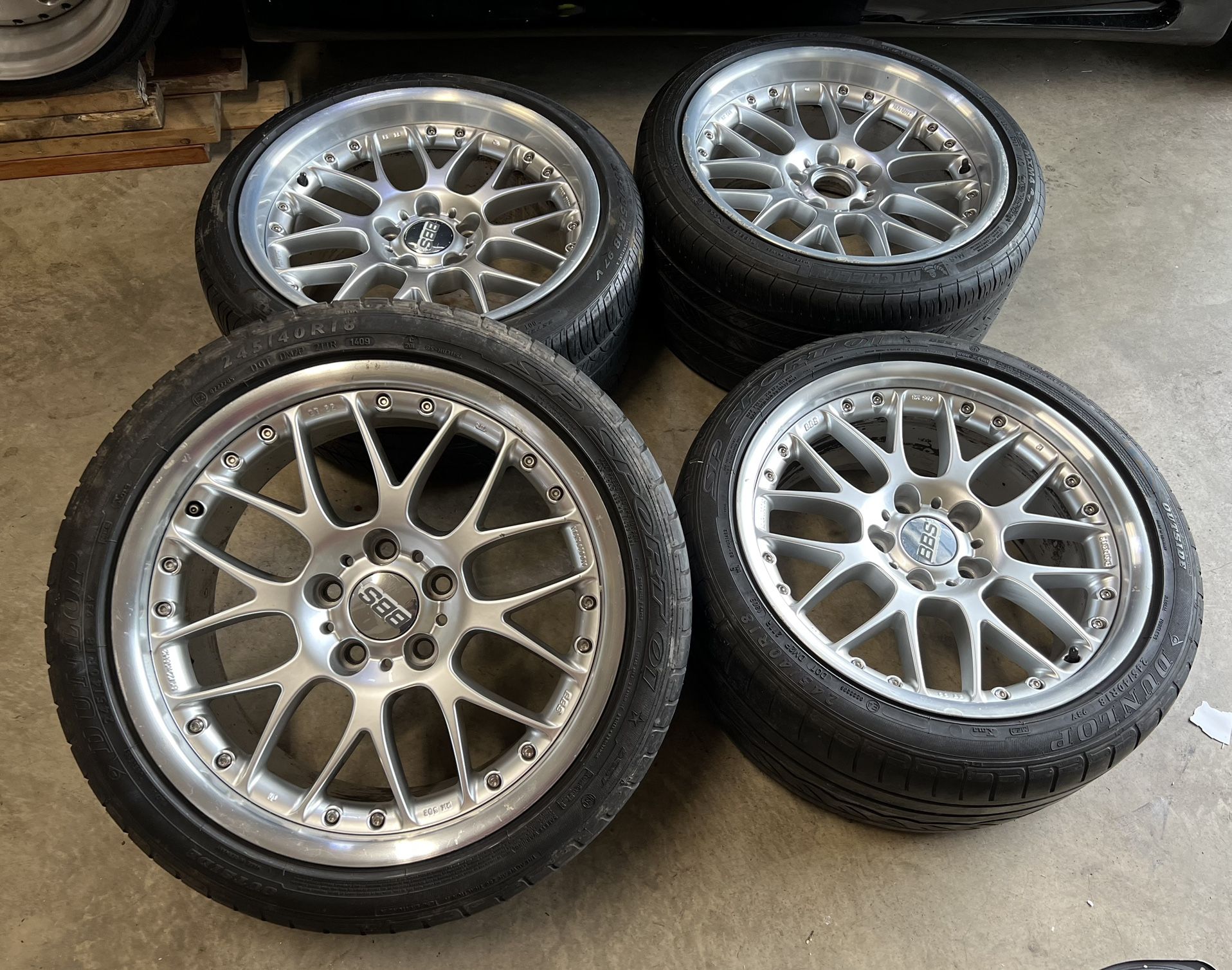 18” Staggered BBS RX 2 Piece 5x120 Wheels BMW Rims 18x8.5 18x10