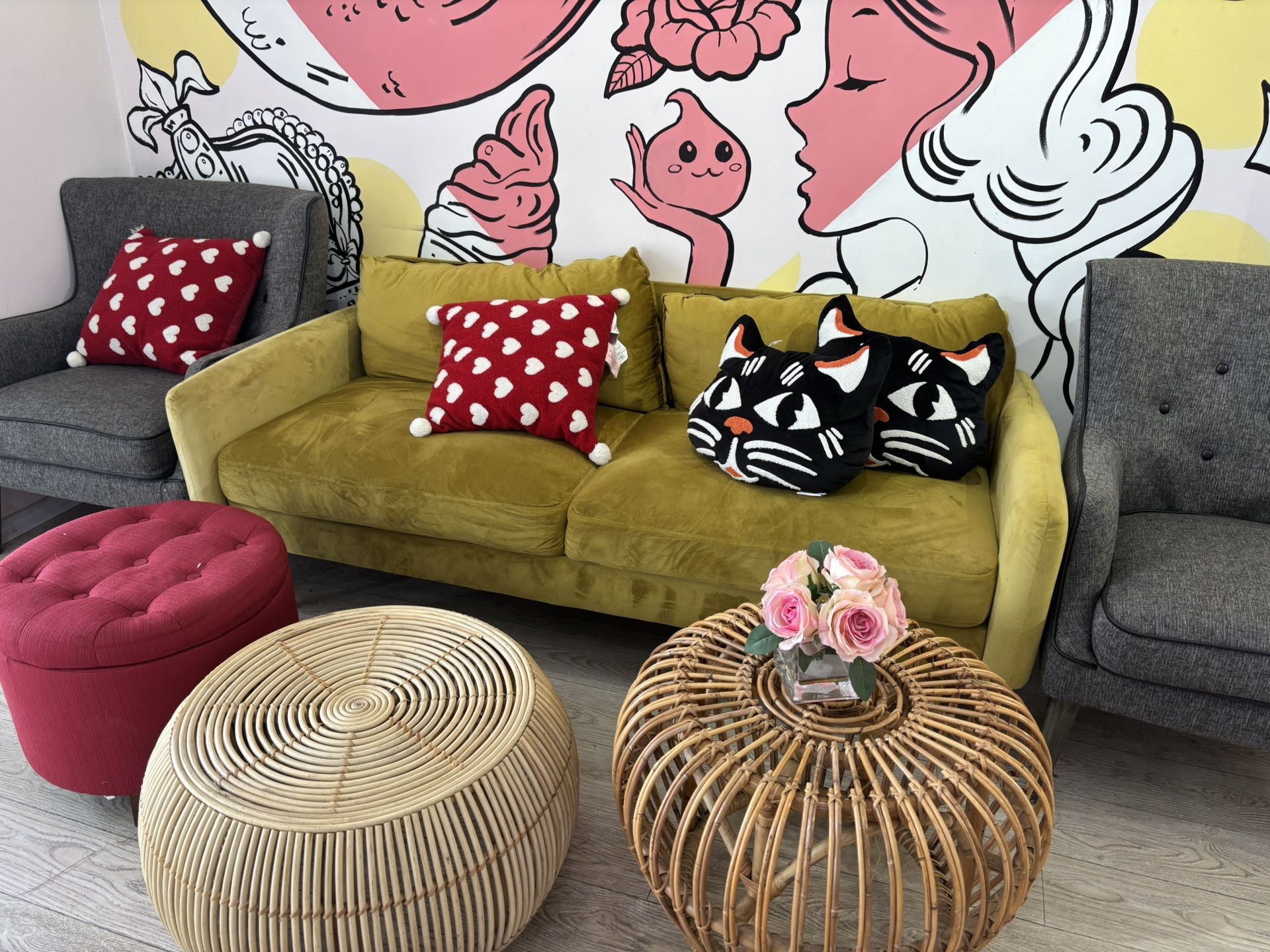 Yellow And Grey Sofa