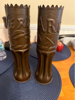 World War I trench art vases ,Authentic pair