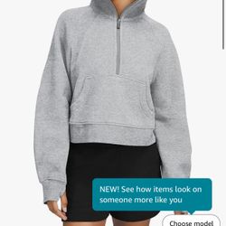 LASLULU Womens Sweatshirts Fleece Lined 1/2 Zipper Collar Pullover Sweatshirts Long Sleeve Crop Tops Sweater Thumb Hole