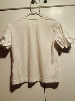 Cute White Casual Shirt With Pearl 