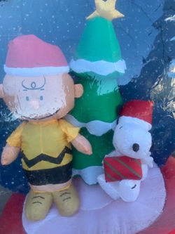 Charlie Brown with Snoopy Christmas inflatable