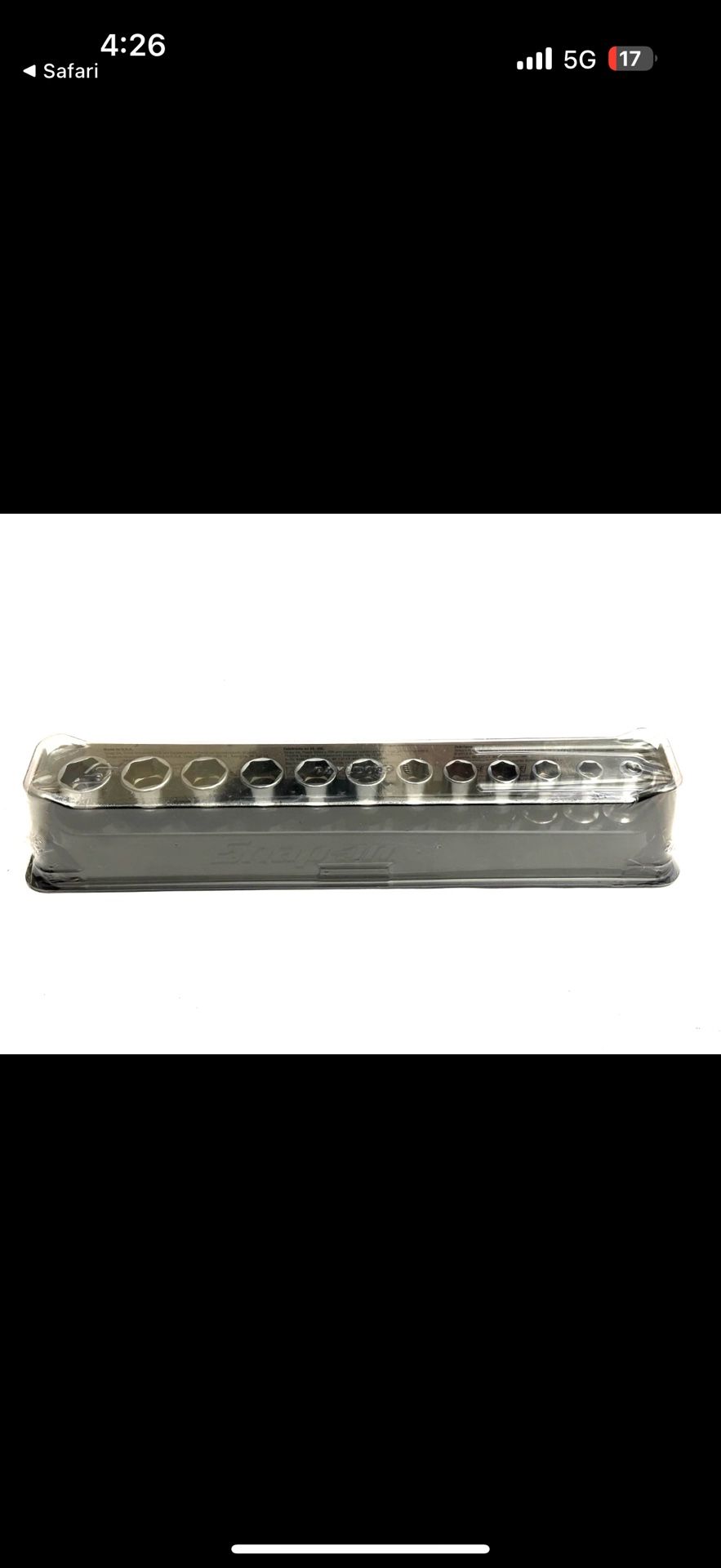 SnapOn 3/8 Semi Deep Socket Set 8-19mm