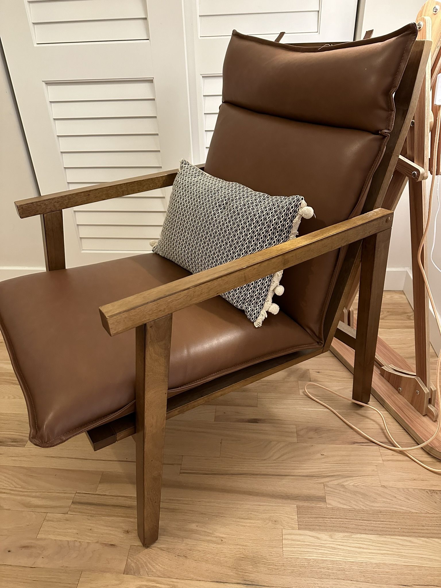 Wood Leather Chair