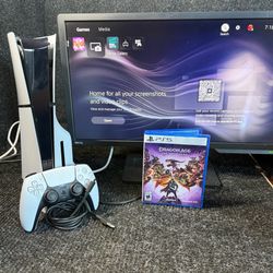 Ps5 Slim Disc 1TB Console with Controller, Cables & 1 Game