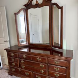 Solid Wood Bedroom Set – Dresser + Tall Highboy – Must Sell This Weekend