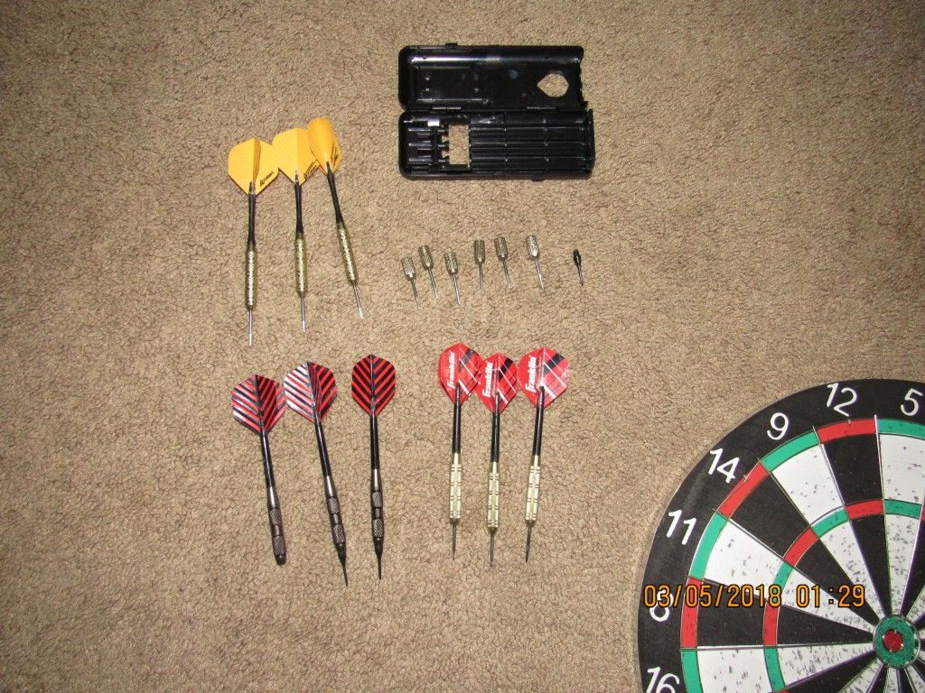 Dart Board with Darts