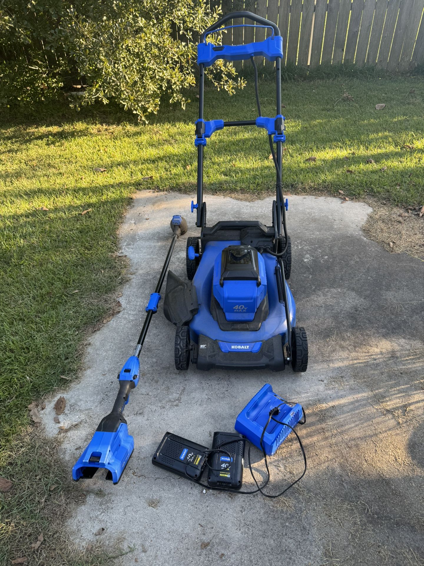 Battery Powered Push Mower & Weed Eater