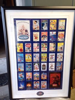 Disney 75 years of Animation poster w/frame