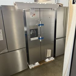 Frigidaire - 25.6 Cu Ft 2-Door Side By Side Refrigerator With Water Dispenser And Icemaker In Stainless Steel 