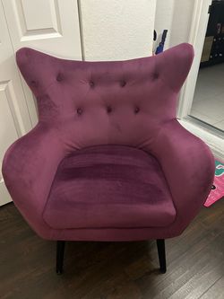 Purple Velvet Tufted Accent Chair