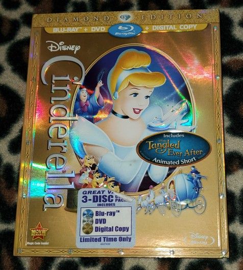 Disney's Cinderella (2012, Blu-Ray + DVD +Digital Copy, 3-Disc, Diamond Edition)