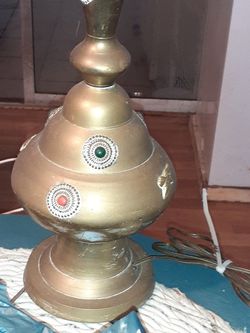 BRASS LAMP WITH GEMS