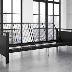 DHP Henley Metal Arm Fut on Frame, Black Metal