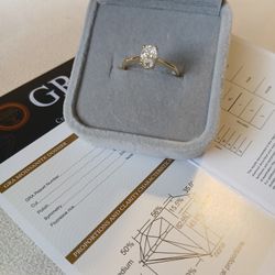 1 CT Moissanite Ring 925 Silver 