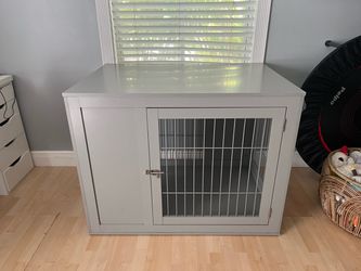 Furniture Style Dog Crate End Table w/Double Doors for Large Dogs