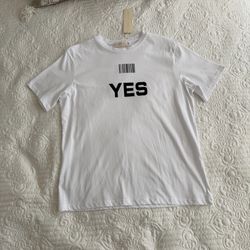 NWT Donnée Par Dieu "YES / NO" Barcode Graphic T-Shirt — Size Medium