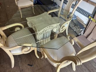 4 Chair Dining Set With Glass Top