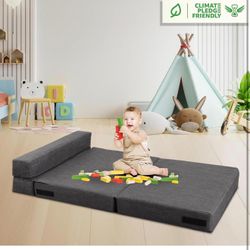 Fold Sofa Bed Couch Memory Foam with Pillow Futon Sleeper Chair Guest Bed and Fold Out Couch, Washable Cover Twin Size, Dark Gray