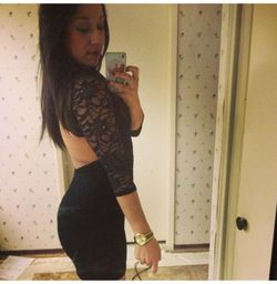 Black lace backless dress