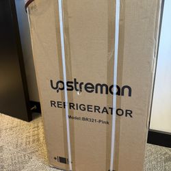 Unopened Pink Upstreman 3.2 Cu Ft Mini Fridge w/ Freezer