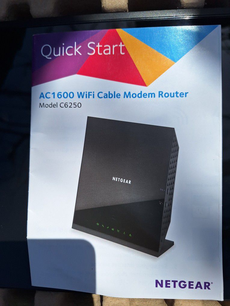 NETGEAR AC1600 Wifi Router Model C6250 DOCSIS 3.0 Cable Modem

