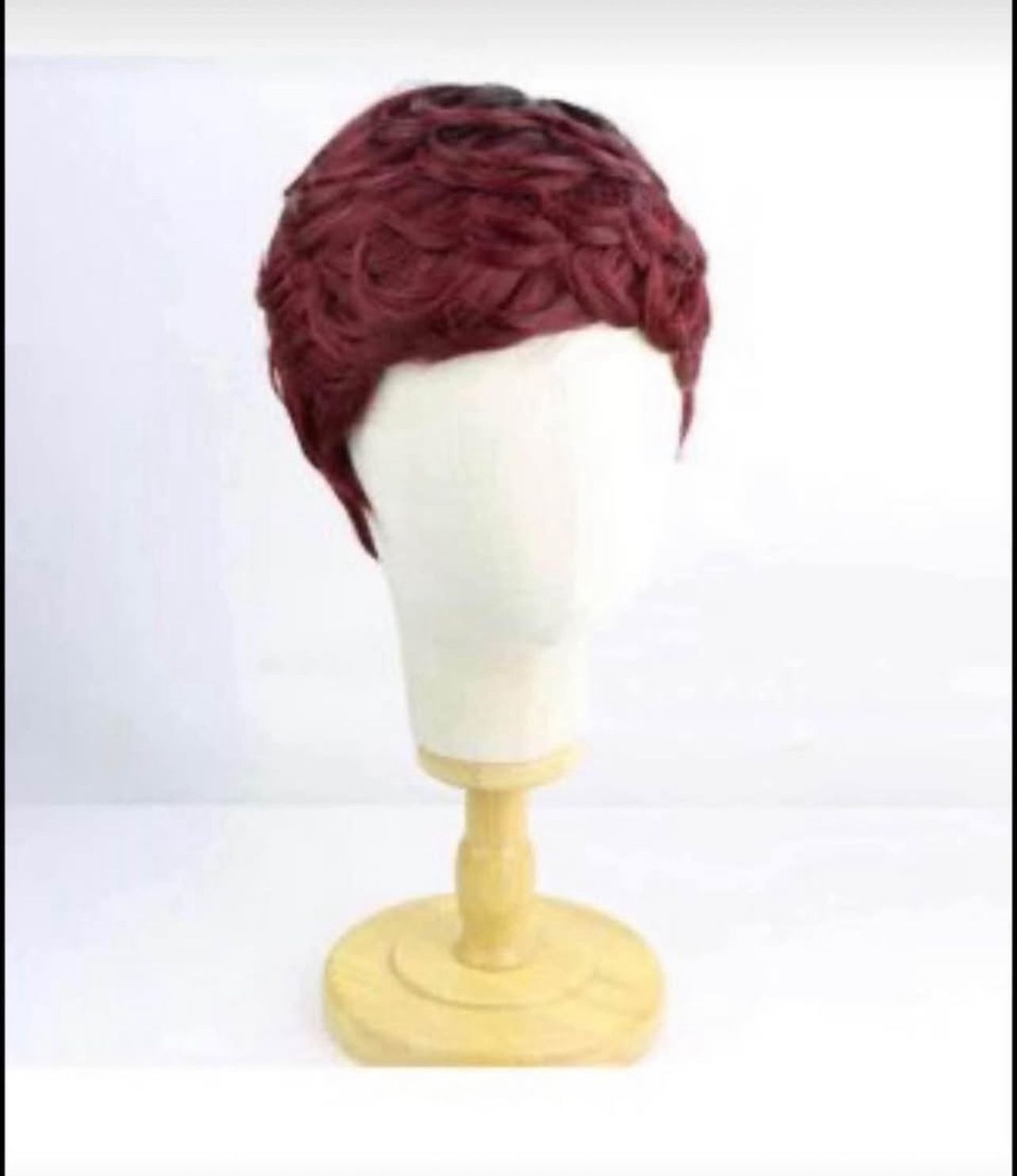 Brandnew Short Human Hair Pixie Cut Curly Wigs for Black Women Short T1B/99J# Curly Wigs with Bangs For Women