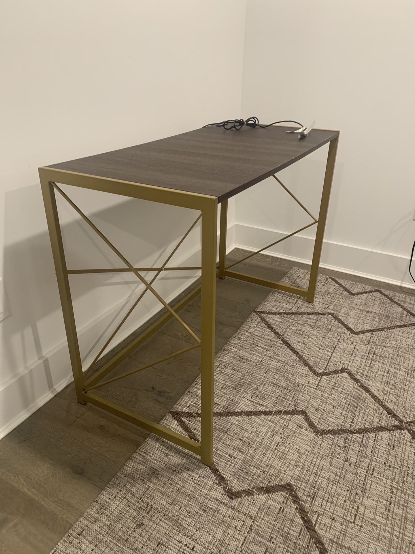 Desk with built in charger port