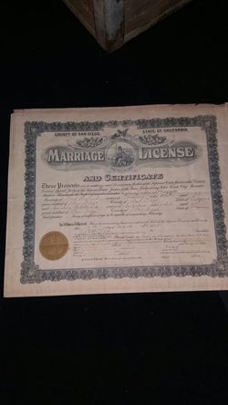 Beautiful handwritten marriage certificate