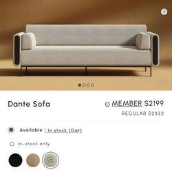 The Dante Sofa embodies refined sophistication, seamlessly merging contemporary design with classic appeal. Sleek armrests, accentuated by modern meta