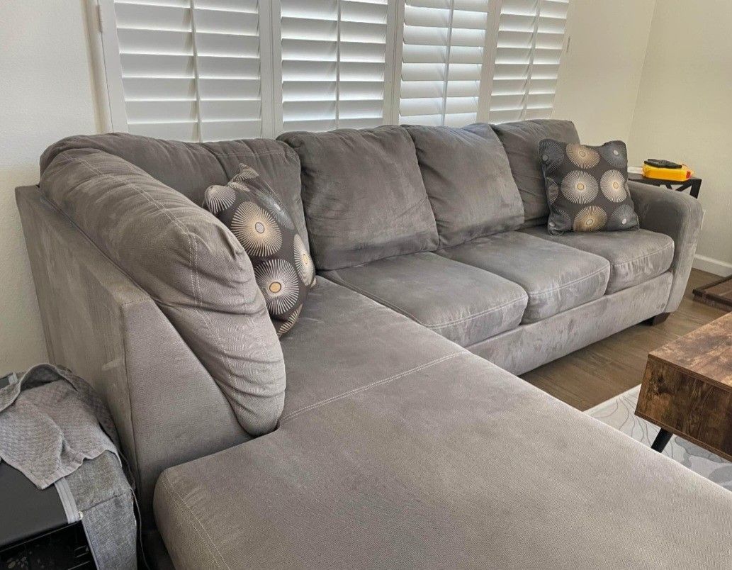 Ashley's Furniture 2pc Gray Sectional Delivery Available