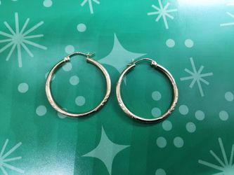 Hoop Earrings - Yellow Gold 10k (.417) 1.8 grams