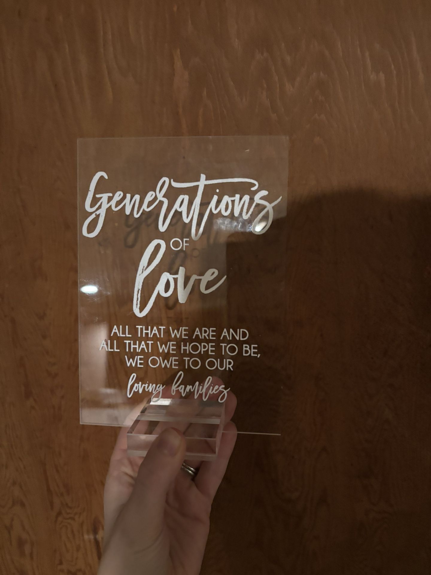 Generations Of Love Sign + Stand