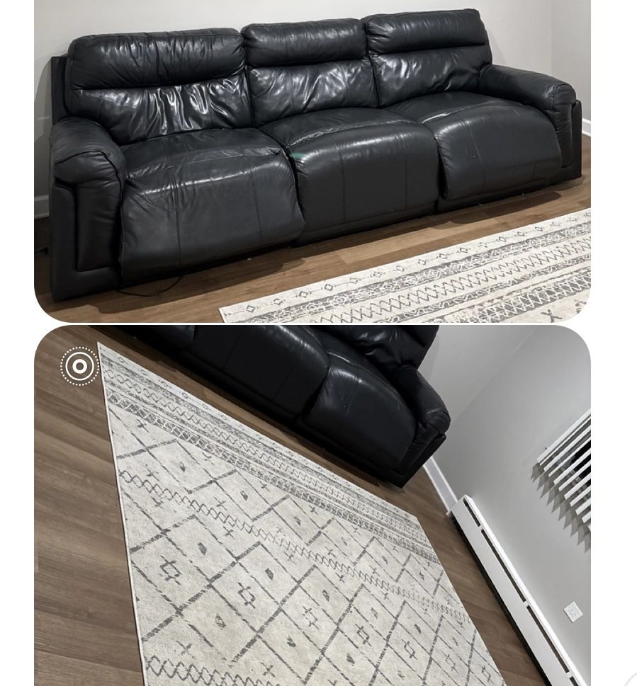 Leather Sofa And Rug Combo
