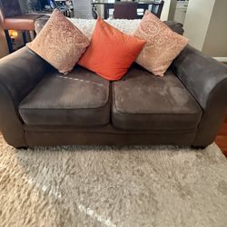 Chocolate Microfiber 2-Person Love Seat