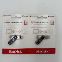 Two iXpand Flash drive Go USB-A and Lightning 256GB Apple iPhone MacBook iPad AirPods Apple Watch