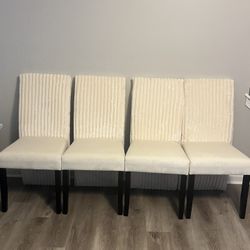 4 Cream Dining Chairs 