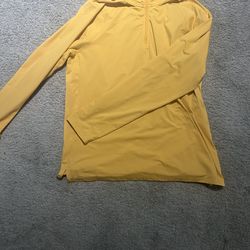 yellow UA quarter zip